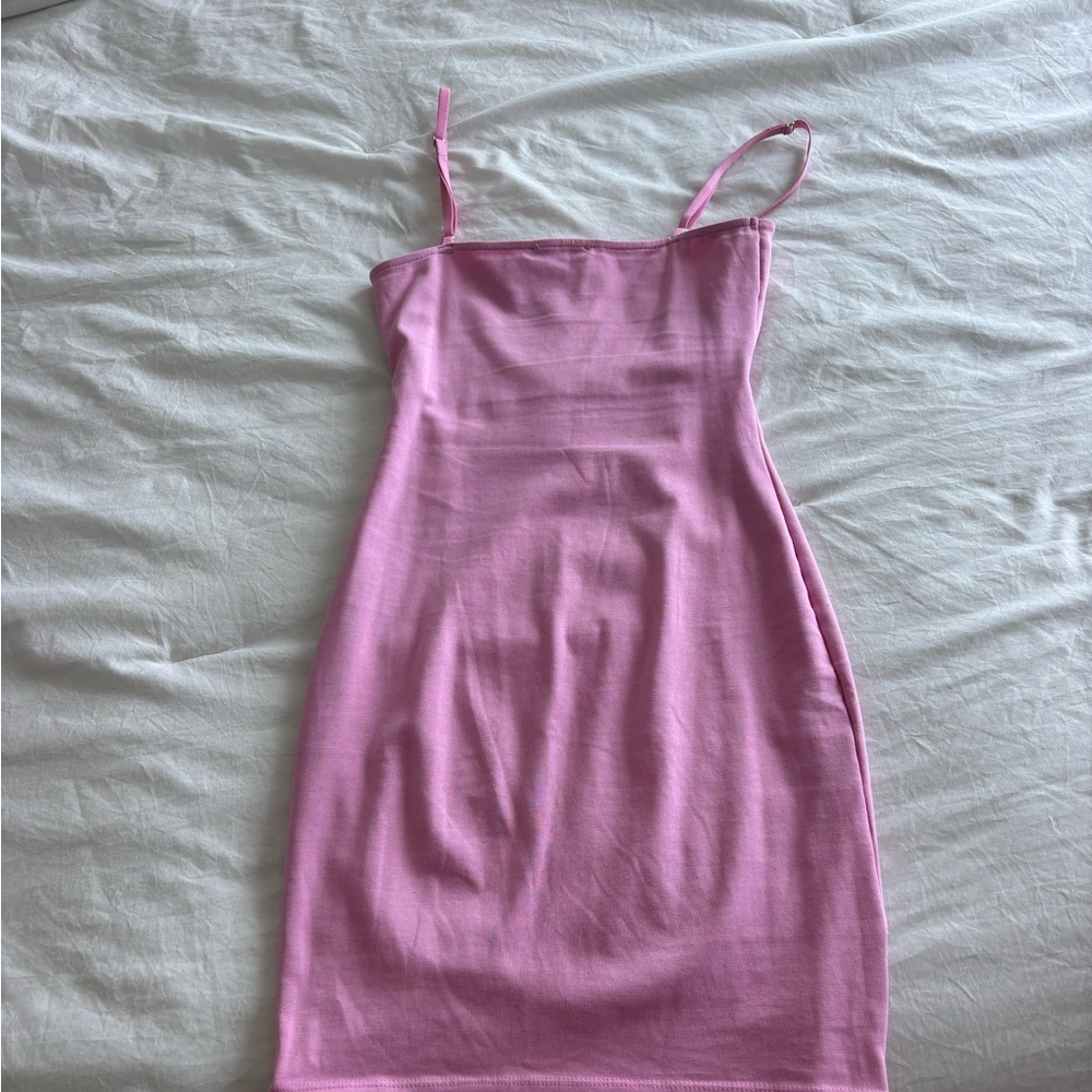 Zara Pink Ribbed Mini Slip Dress